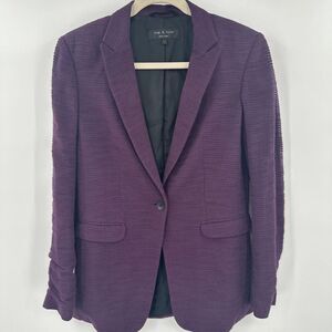 Rag & Bone Purple Silk Lined One Button Blazer‎ Jacket Size 2